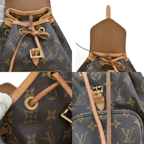 LOUIS VUITTON Mini Montsouris Backpack Bag Monogram Leather Brown - Picture 11 of 15